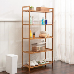 Living and Home 5 Shelf Natural Medium Bookshelf - Brown - Wilko - thumbnail 4