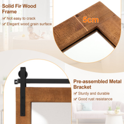 Costway Brown Fir Wood Frame Farmhouse Wall Mirror 66 x 100cm - Wilko - thumbnail 7