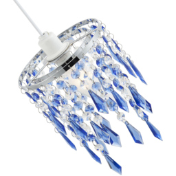 Happy Homewares Waterfall Design Clear and Blue Acrylic Drops and Beads Pendant Shade - Size: 22 x 16 x 16cm - Wilko - thumbnail 5
