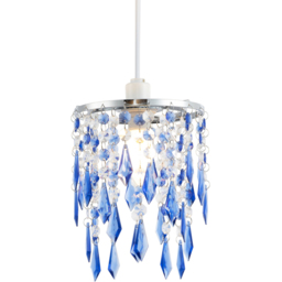 Happy Homewares Waterfall Design Clear and Blue Acrylic Drops and Beads Pendant Shade - Size: 22 x 16 x 16cm - Wilko - thumbnail 4