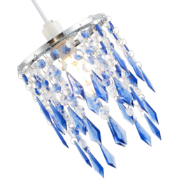 Happy Homewares Waterfall Design Clear and Blue Acrylic Drops and Beads Pendant Shade - Size: 22 x 16 x 16cm - Wilko - thumbnail 6