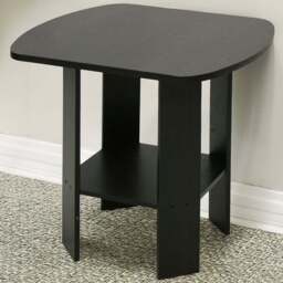 Walplus Espresso Simple Design Side Table - Size: 50.8 x 49.78 x 50.8cm - Black - Wilko - thumbnail 1
