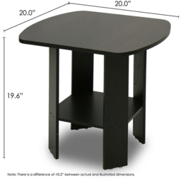 Walplus Espresso Simple Design Side Table - Size: 50.8 x 49.78 x 50.8cm - Black - Wilko - thumbnail 5