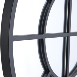 Living and Home Black Round Window Wall Mirror 50cm - Size: 50 x 50cm - Wilko - thumbnail 7