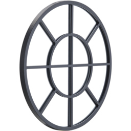 Living and Home Black Round Window Wall Mirror 50cm - Size: 50 x 50cm - Wilko - thumbnail 3