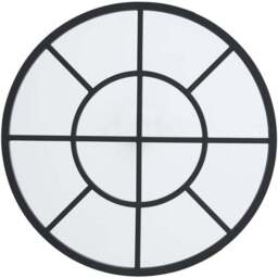 Living and Home Black Round Window Wall Mirror 50cm - Size: 50 x 50cm - Wilko - thumbnail 1
