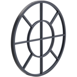 Living and Home Black Round Window Wall Mirror 50cm - Size: 50 x 50cm - Wilko - thumbnail 4