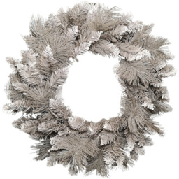 Premier Snow Tipped Silver Glitter Christmas Wreath 50cm - Size: 50 x 50 x 50cm - Wilko