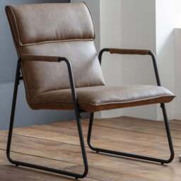 Julian Bowen Gramercy Brown and Black Faux Leather Chair - Size: Single - Wilko - thumbnail 1