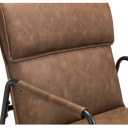Julian Bowen Gramercy Brown and Black Faux Leather Chair - Size: Single - Wilko - thumbnail 5