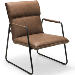 Julian Bowen Gramercy Brown and Black Faux Leather Chair - Size: Single - Wilko - thumbnail 3