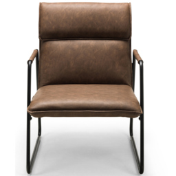 Julian Bowen Gramercy Brown and Black Faux Leather Chair - Size: Single - Wilko - thumbnail 4