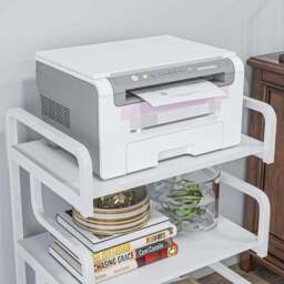 HOMCOM White 3 Shelf Metal Storage Shelf - Size: 77 x 40 x 55cm - Wilko - thumbnail 5