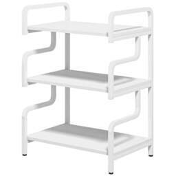 HOMCOM White 3 Shelf Metal Storage Shelf - Size: 77 x 40 x 55cm - Wilko - thumbnail 3