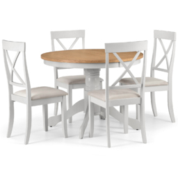 Julian Bowen Davenport 4 Seater Grey And Oak Round Table Set - Wilko - thumbnail 3