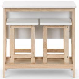 Julian Bowen Bergen 2 Seater Foldable Bar Set White and Natural - Wilko - thumbnail 6