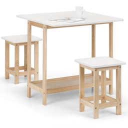 Julian Bowen Bergen 2 Seater Foldable Bar Set White and Natural - Wilko - thumbnail 4