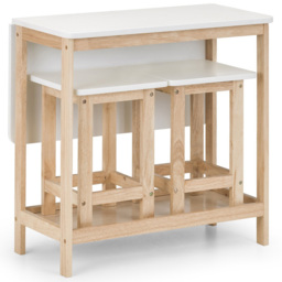 Julian Bowen Bergen 2 Seater Foldable Bar Set White and Natural - Wilko - thumbnail 5