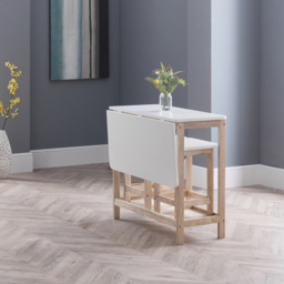 Julian Bowen Bergen 2 Seater Foldable Bar Set White and Natural - Wilko - thumbnail 3