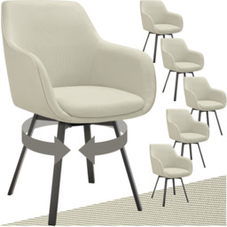 tectake Hellen Set of 4 Cream and Black Shell Shaped Velvet Accent Chair - Size: Single - Wilko - thumbnail 3
