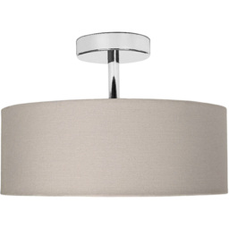 Happy Homewares Grey Linen Semi Flush Ceiling Light with Diffuser - Size: 19 x 30 x 30cm - Wilko - thumbnail 4