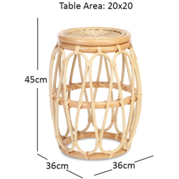 Desser Furniture Bejing Natural Rattan Lamp Table - Size: 45.0 cm x 36.0 cm x 36.0 cmcm - Brown - Wilko - thumbnail 5