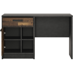 Florence Brooklyn Single Door Single Drawer Desk Walnut and Dark Matera Grey - Size: 52 x 120 x 74cm - Furniture to Go - Wilko - thumbnail 4