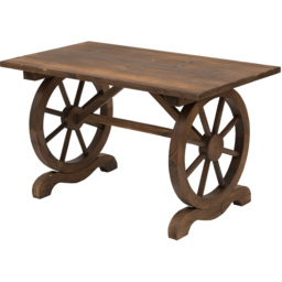 Outsunny Fir Wood Natural Garden Coffee Table - Size: 113 x 60 x 65cm - Brown - Wilko - thumbnail 3