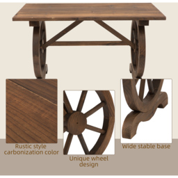 Outsunny Fir Wood Natural Garden Coffee Table - Size: 113 x 60 x 65cm - Brown - Wilko - thumbnail 6