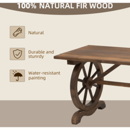 Outsunny Fir Wood Natural Garden Coffee Table - Size: 113 x 60 x 65cm - Brown - Wilko - thumbnail 5