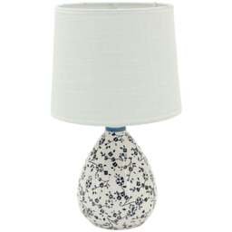 Acacia Home Fabric Shade Blue and White Flower Ceramic Lamp 37cm - Size: 36 x 18 x 18cm - Wilko - thumbnail 1