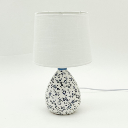 Acacia Home Fabric Shade Blue and White Flower Ceramic Lamp 37cm - Size: 36 x 18 x 18cm - Wilko - thumbnail 4