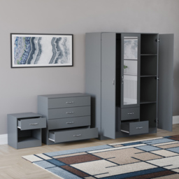 Vida Designs Riano Grey 3 Piece Bedroom Furniture Set - Wilko - thumbnail 5