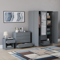 Vida Designs Riano Grey 3 Piece Bedroom Furniture Set - Wilko - thumbnail 6