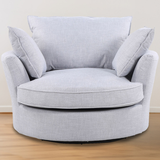 Artemis Home Irwin Smoke Swivel Cuddle Chair - Size: Single - Grey - Wilko