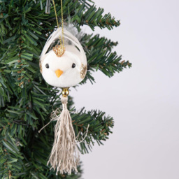 Shatchi White Robin Hanging Christmas Decoration - Size: 7 x 13 x 7cm - Wilko - thumbnail 4