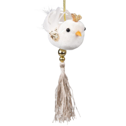 Shatchi White Robin Hanging Christmas Decoration - Size: 7 x 13 x 7cm - Wilko - thumbnail 1
