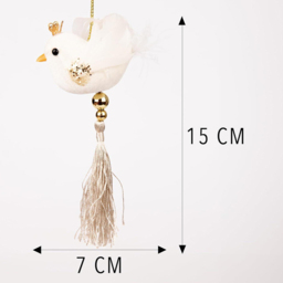 Shatchi White Robin Hanging Christmas Decoration - Size: 7 x 13 x 7cm - Wilko - thumbnail 5