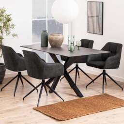 Florence Heaven 6 Seater Ceramic Dining Table Black - Furniture To Go - Wilko