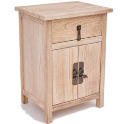 Portofino 2 Door Single Drawer Light Wood Bedside Table with Drop Handle - Wilko - thumbnail 5