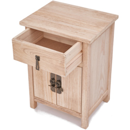 Portofino 2 Door Single Drawer Light Wood Bedside Table with Drop Handle - Wilko - thumbnail 6