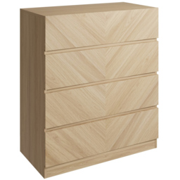 GFW Catania 4 Drawer Euro Oak Wood Chest of Drawers - Brown - Wilko - thumbnail 5