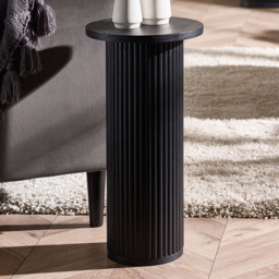 Julian Bowen Louis Black Fluted Side Table - Size: 60.5 x 30 x 30cm - Wilko - thumbnail 1