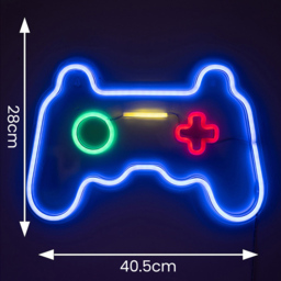ValueLights Neon Gaming Console Wall Light - Size: 28 x 2 x 40.5cm - White - Wilko - thumbnail 6