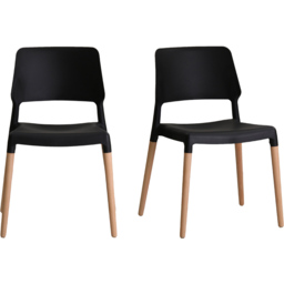 Riva Set of 2 Black Dining Chair - LPD Home - Wilko - thumbnail 3