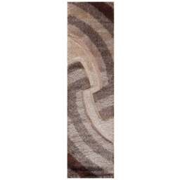 Desire Rug Modern Bronze Waves Shimmer Soft Shaggy Area Rug 60 x 220cm - Desire Rugs - Wilko
