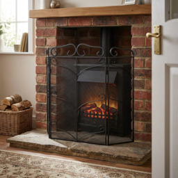 3 Panel Fiona Firescreen - Black - Wilko - thumbnail 7