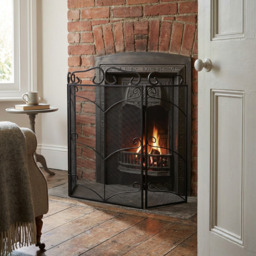3 Panel Fiona Firescreen - Black - Wilko - thumbnail 4
