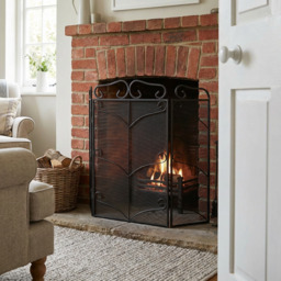 3 Panel Fiona Firescreen - Black - Wilko - thumbnail 5