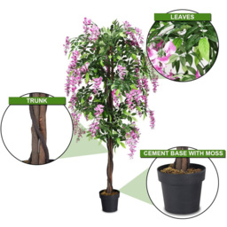 Costway Ficus Artificial Tree 6ft - Size: 185 x 21 x 20cm - Green - Wilko - thumbnail 6